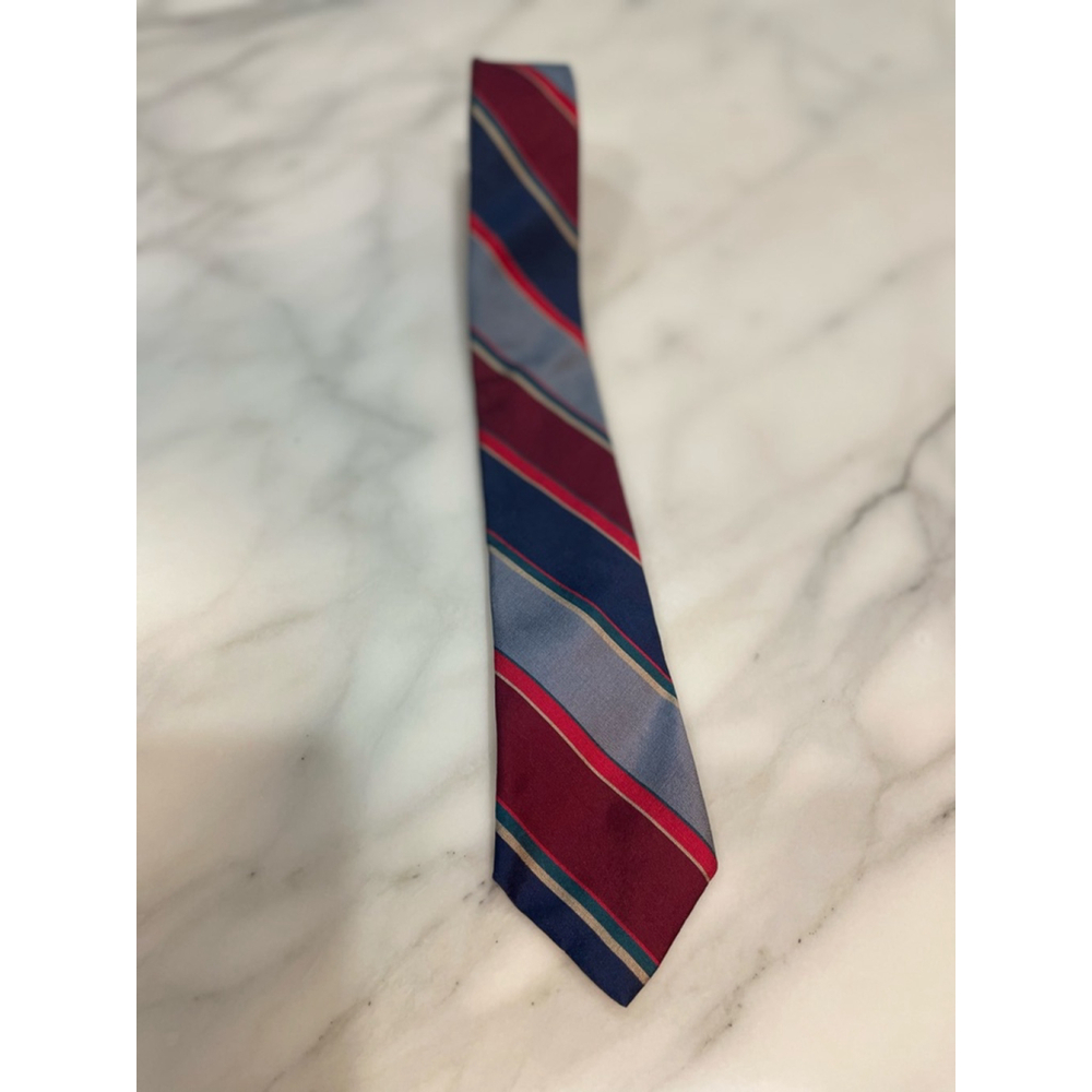 Yves Saint Laurent Vintage Striped Silk Tie 90 Dad Retro Old Money Estate Office